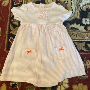 6m Pink Striped Kids Bodysuit Dress